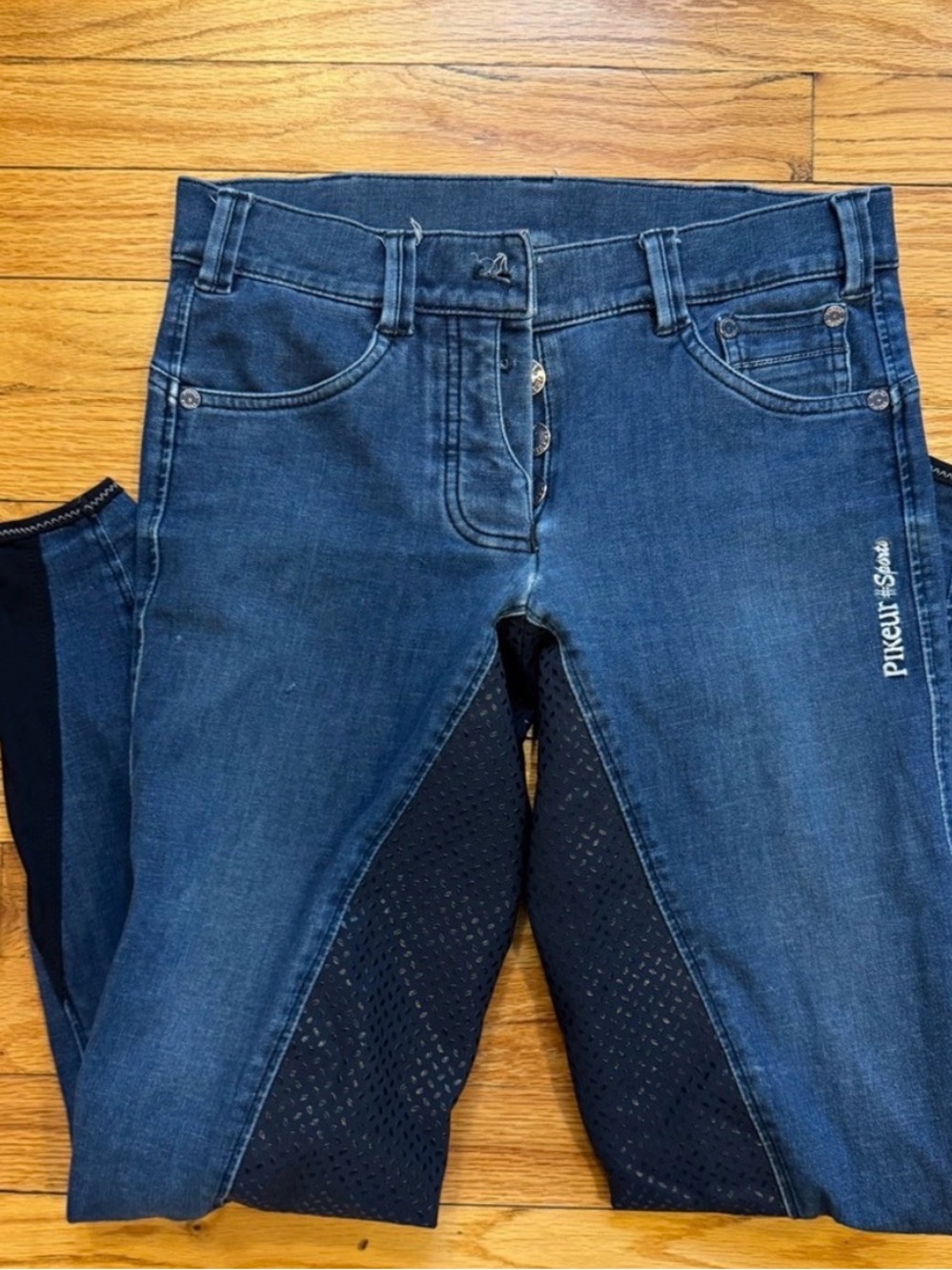 Pikeur  Dark Blue Denim Grip Seat Riding Jeans US 24R